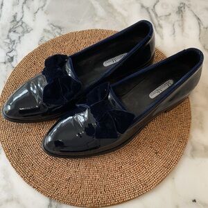 Blue Patent Leather Loafers